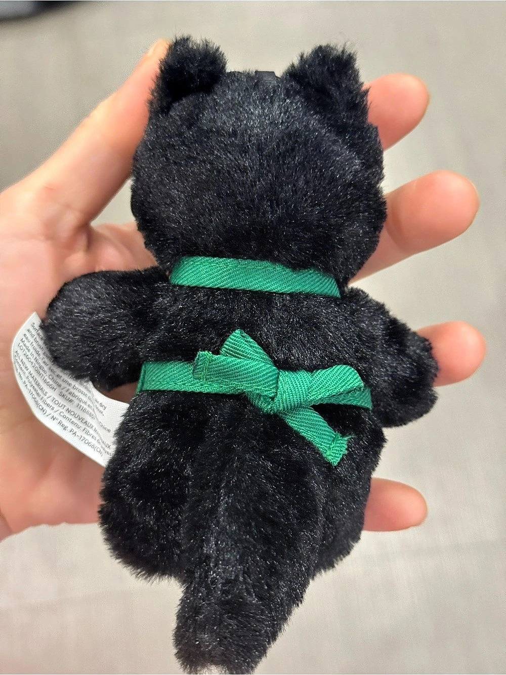 Starbucks Black Cat Bearista Plush Bag Charm Black & Green NWT - Picture 3 of 3